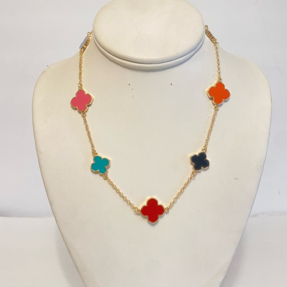 MULTICOLOR CLOVER NECKLACE - Picture 4 of 8